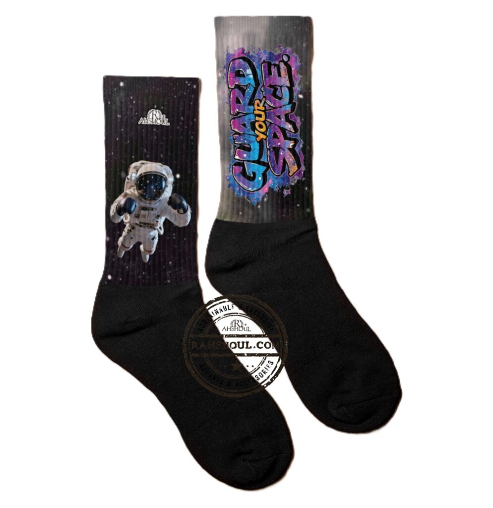 Photo of Rahshoul.com Guard Your Space Socks Side View