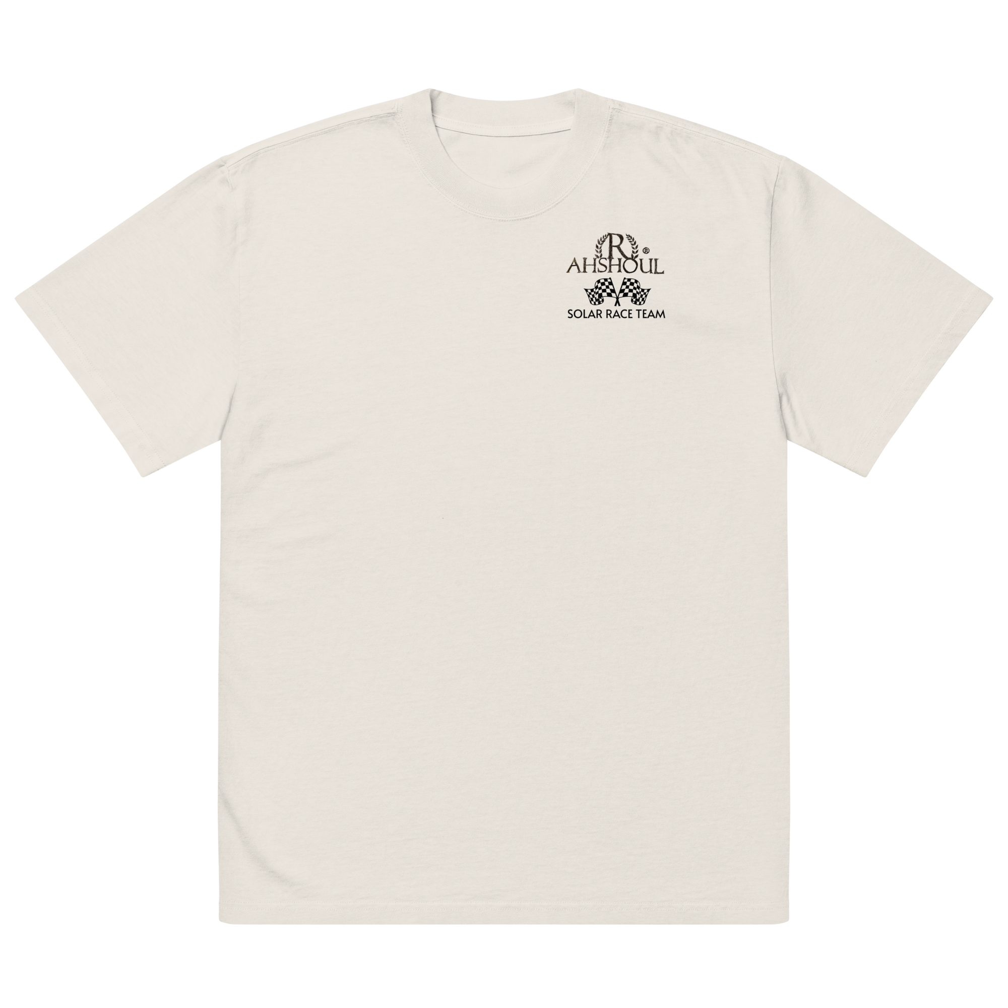 Photo of Model wearing Rahshoul.com Solar Race Team Boxy-Fit T-shirt